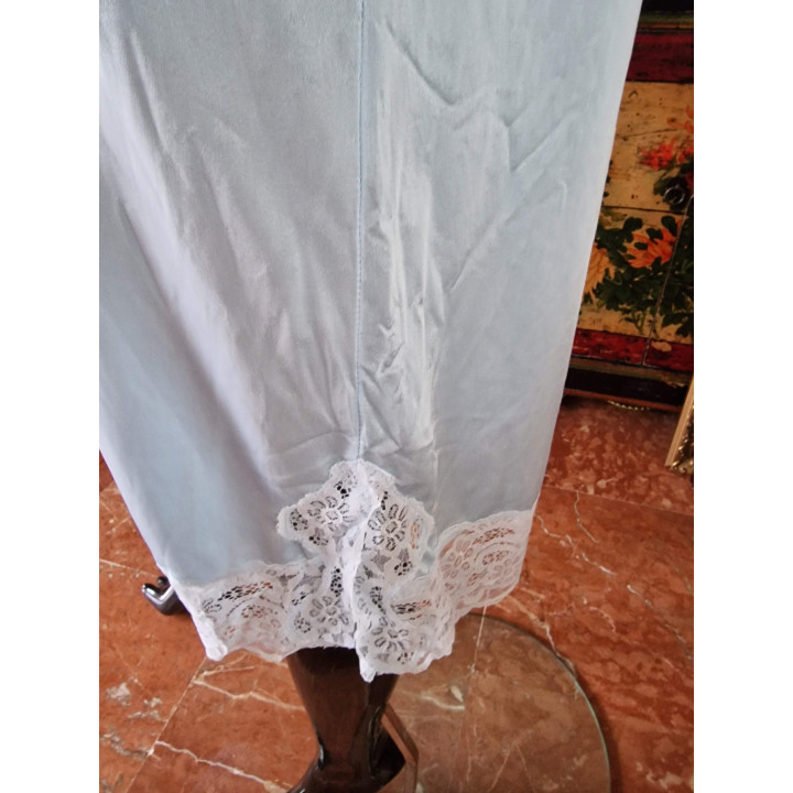 Vintage 1970s Lin Blue Lingerie Nightgown XL - Deadstock Spain