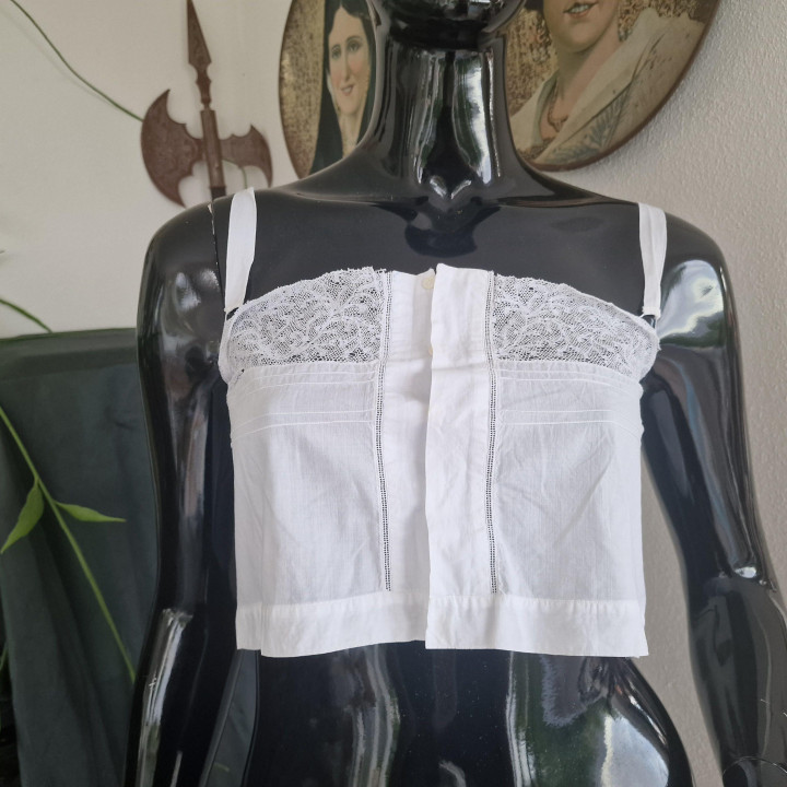 Copricorsetto edoardiano originale (1900-1910) - Cotone