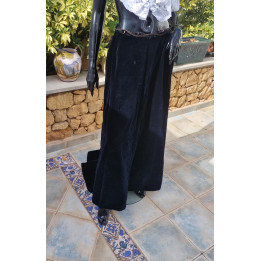 Antique 19th Century Spanish Velvet Gala Skirt with Train