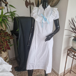 Camisola Vintage Anos 50 Algodão e Bordado Inglês