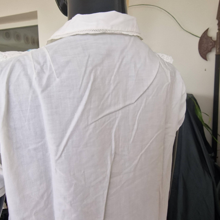 Camisola Vintage Anos 50 Algodão e Bordado Inglês