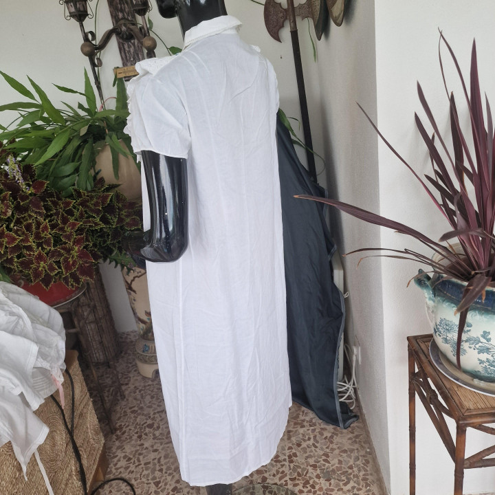 Camisola Vintage Anos 50 Algodão e Bordado Inglês