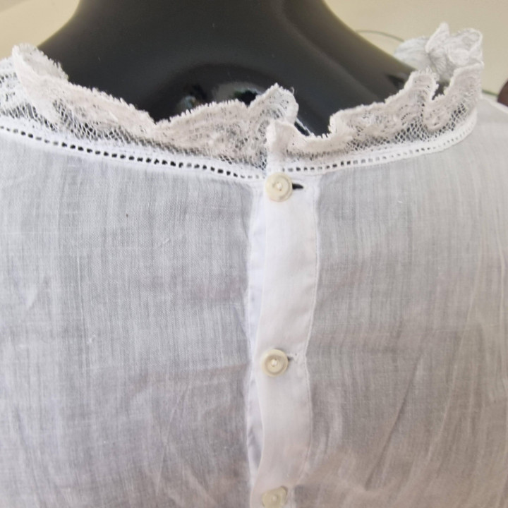 Cache-corset eduardiano autêntico - Algodão e Renda