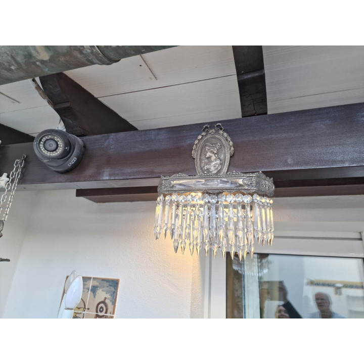 Aplique de Parede Estilo Império | Lâmpada de Cristal