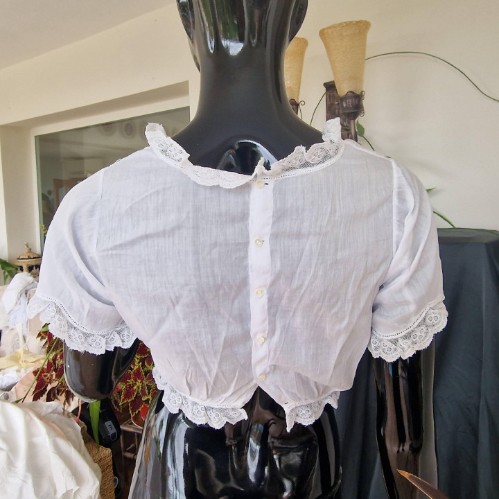 Cache-corset eduardiano auténtico - Algodón y Encaje