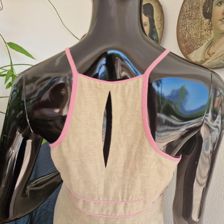 Lniana Sukienka Midi Alba Conde - Styl Boho-Chic Vintage