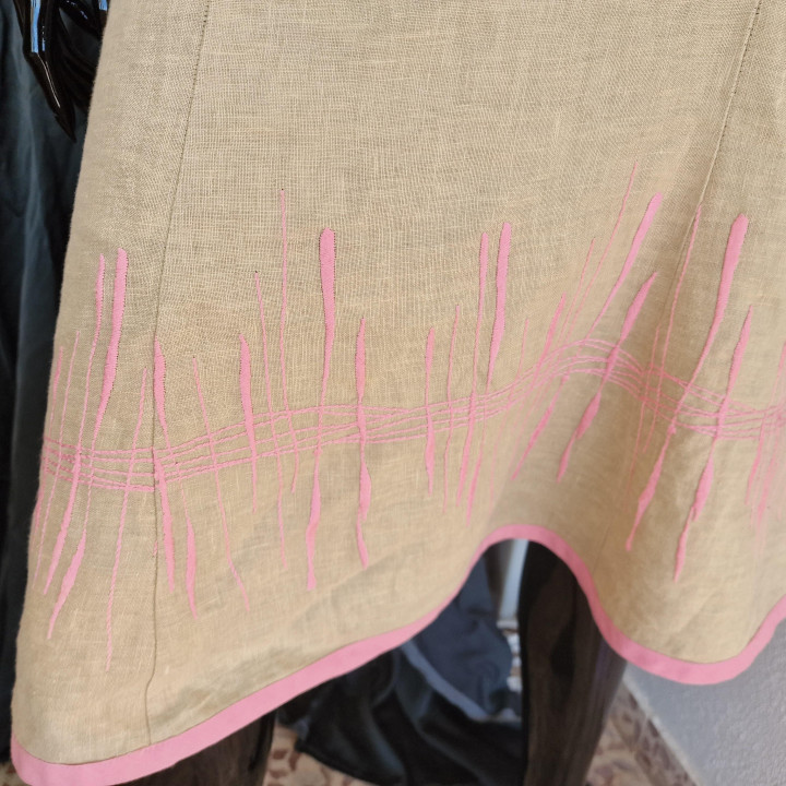 Alba Conde Midi-Leinenkleid - Vintage Boho-Chic 2000er