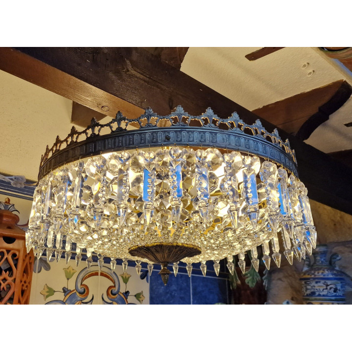 Lustre Vintage des Années 30 Verre d'Uranium Espagne
