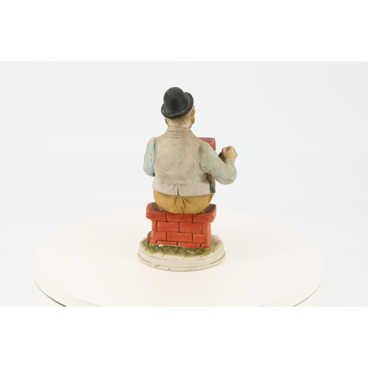 Vintage Polychrome Ceramic Street Musician Figurine