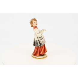 Capodimonte Bruno Merli Porcelain Figurine: Singing Boy, Italy