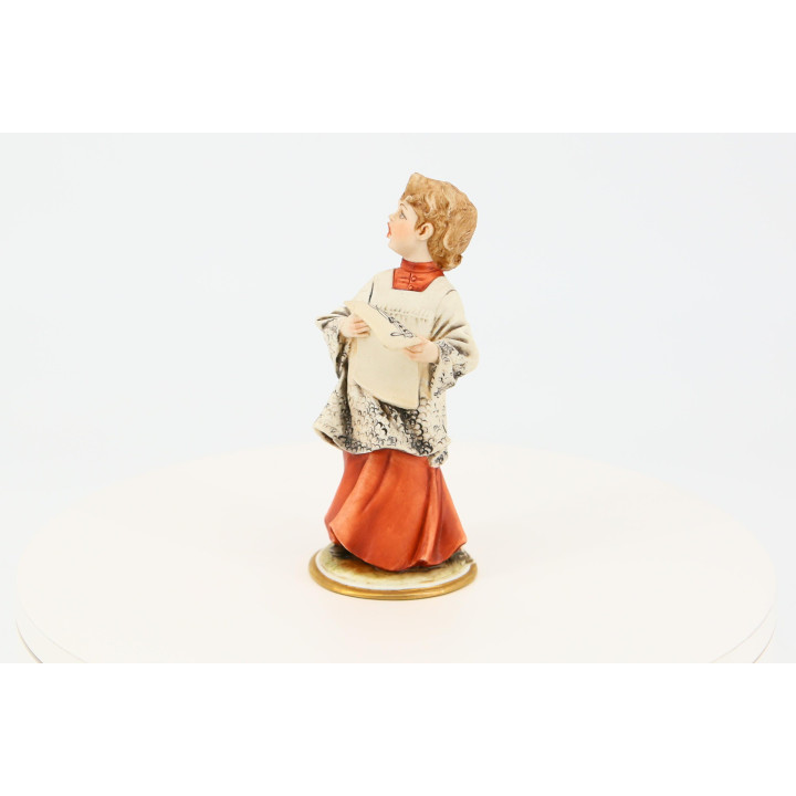 Capodimonte Bruno Merli Porcelain Figurine: Singing Boy, Italy