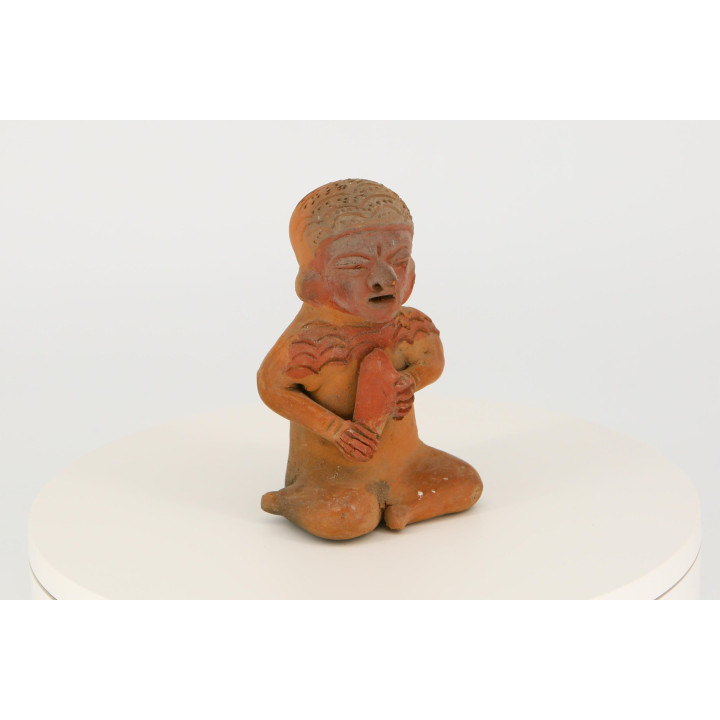 Pre-Columbian Style Ceramic Musician Sculpture (1960s)