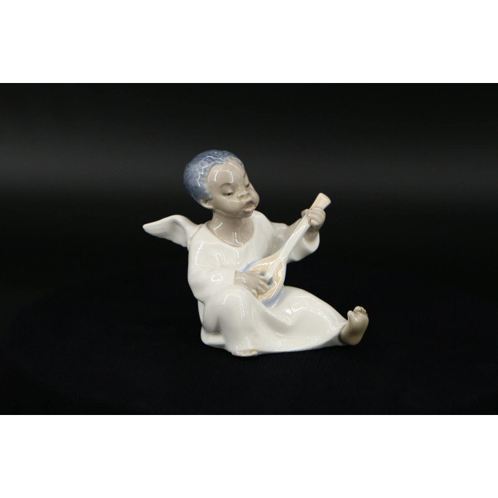 Statuina Angelo con Mandolino Lladró in Porcellana 1977
