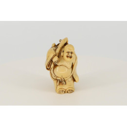 Figurka Hotei Śmiejący się Budda 8cm — Vintage lata 90
