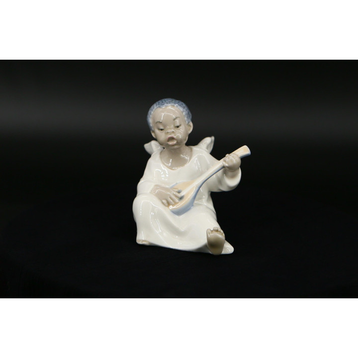 Lladró Porzellanfigur Sitzender Engel mit Mandoline 1977