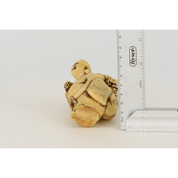 Laughing Buddha Hotei Figurine 8cm — 1990s Vintage