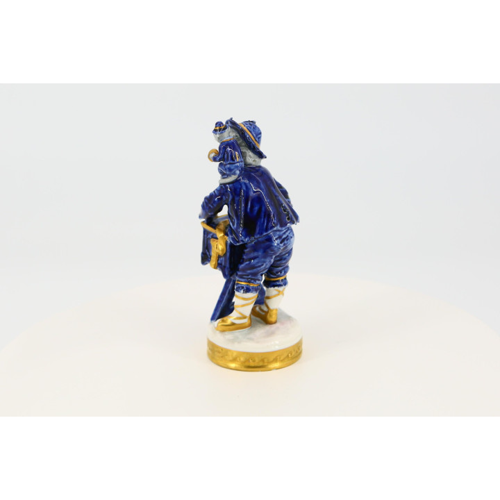 Volkstedt Porzellanfigur Leierkastenmann mit Affe