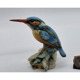 Figurine Martin-pêcheur en Porcelaine E. Ferres - Italie 1970