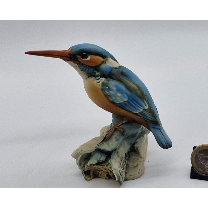 Figurine Martin-pêcheur en Porcelaine E. Ferres - Italie 1970