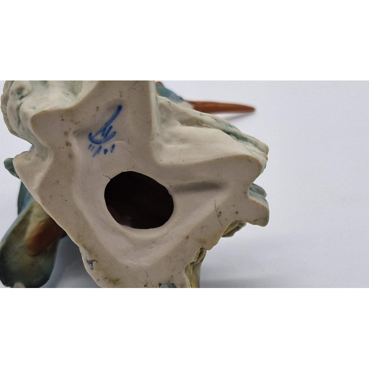 Vintage E. Ferres Porcelain Kingfisher Figurine - Italian 1970s
