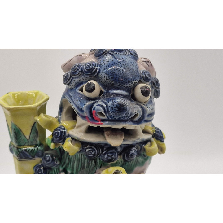 Antyczna figurka Pies Foo Porcelana Chiny 1920
