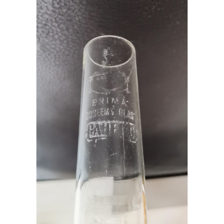 Lampada a Petrolio 1930 Boemia | Vetro Opalino Decorato a Mano