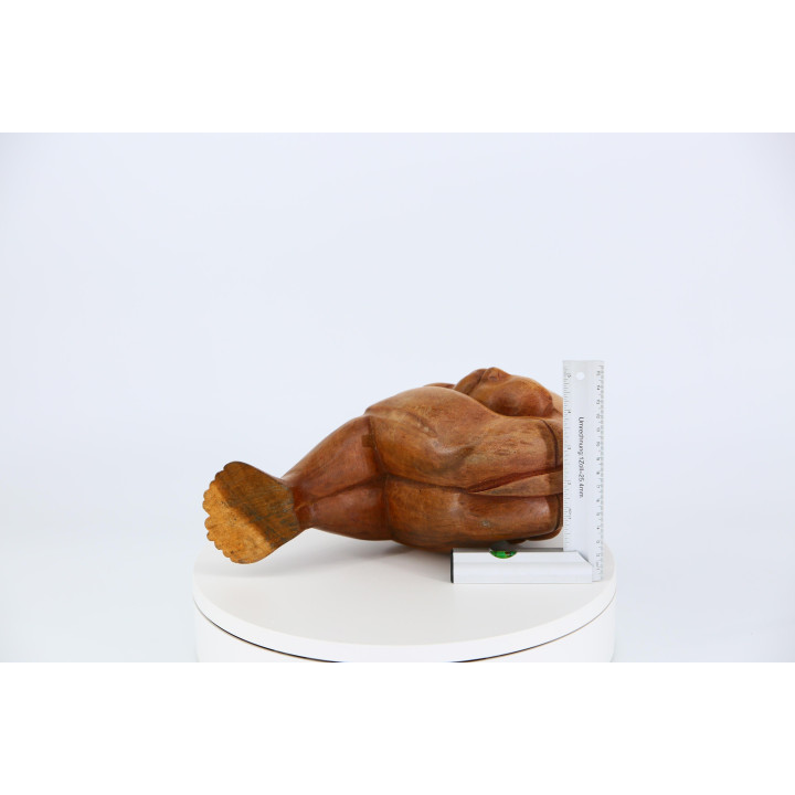 Buda Llorando Madera Tallada 18cm - Vintage 1990