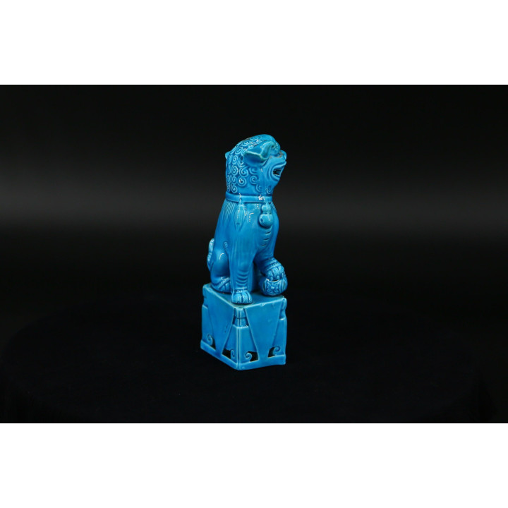 20世紀半ば ターコイズ 磁器 唐獅子 (フー・ドッグ)
