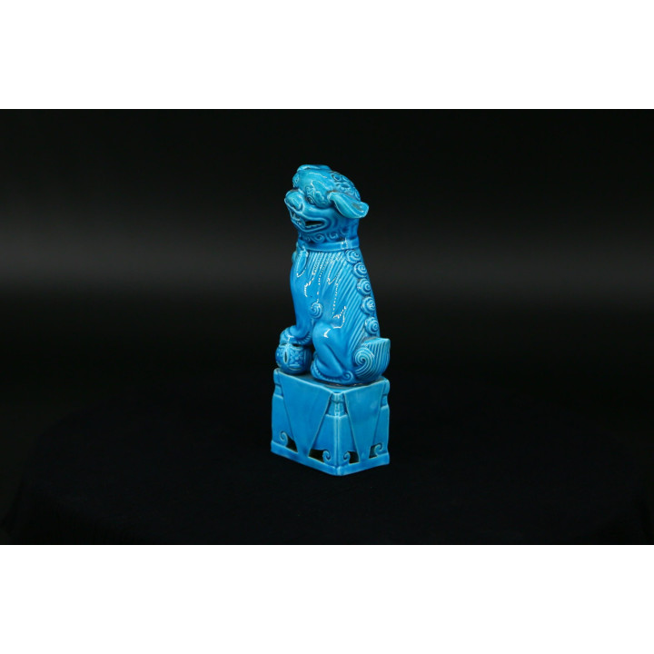 Cão de Fu em Porcelana Turquesa, Meados do Séc. XX