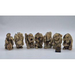 Seven Lucky Gods (Shichifukujin) — 1970s Japanese Figurine Set