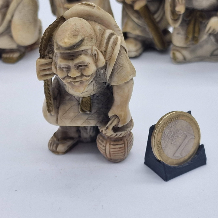 Die sieben Glücksgötter (Shichifukujin) — 7er-Set aus den 1970ern