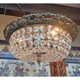 Lampadario vintage in cristallo, Spagna anni '60