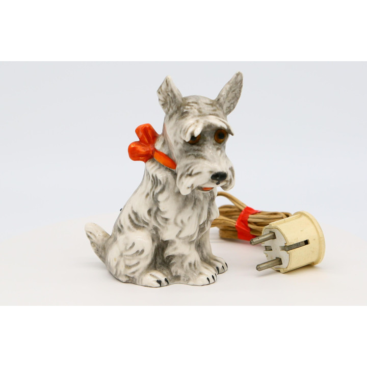 ビンテージ スコッティ犬 陶器製ランプ - ドイツ 1990年代