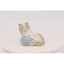 Escultura Gato de Porcelana Mate Valencia Años 90