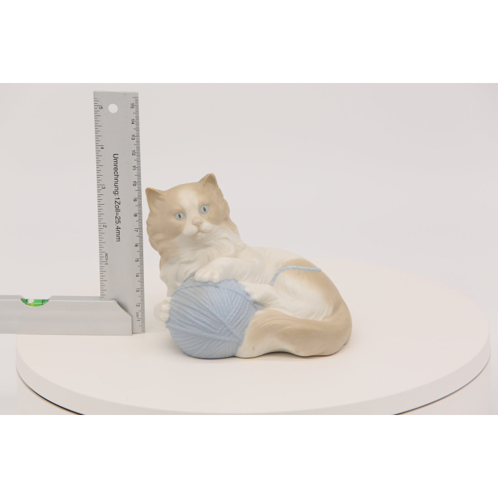Matte Porzellan Katzenfigur Valencia Spanien 1990er