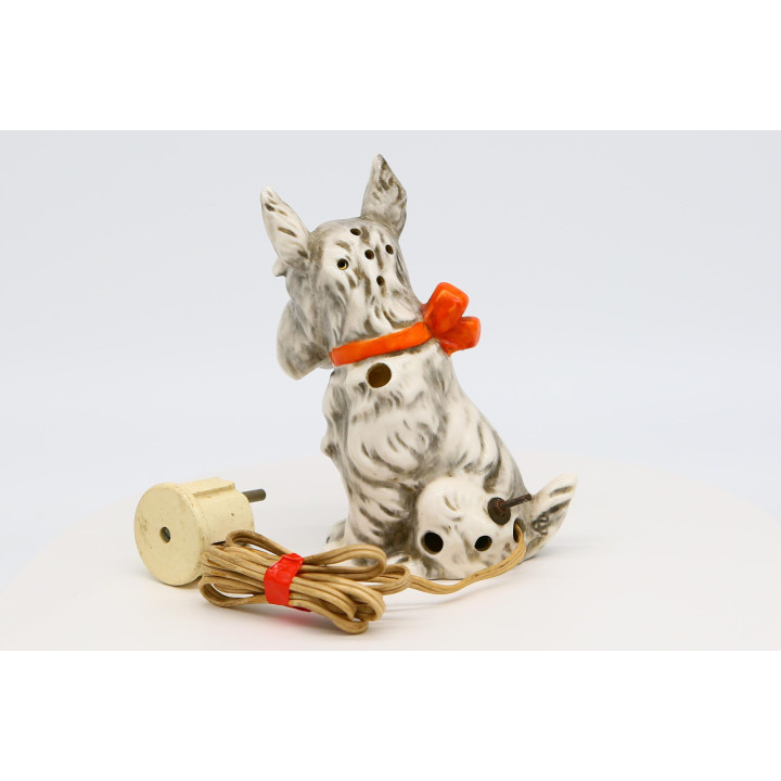 Ceramiczna Lampka Pies Scotty Vintage - Niemcy 1990