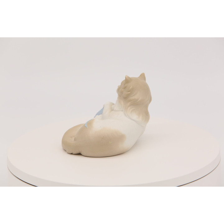 Scultura Gatto in Porcellana Opaca Valencia anni '90