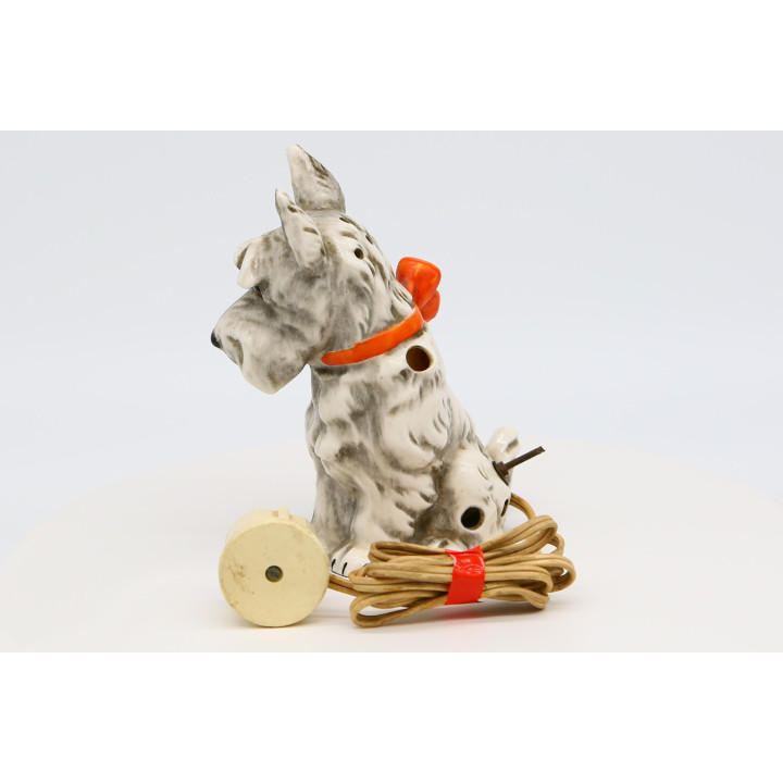 Ceramiczna Lampka Pies Scotty Vintage - Niemcy 1990