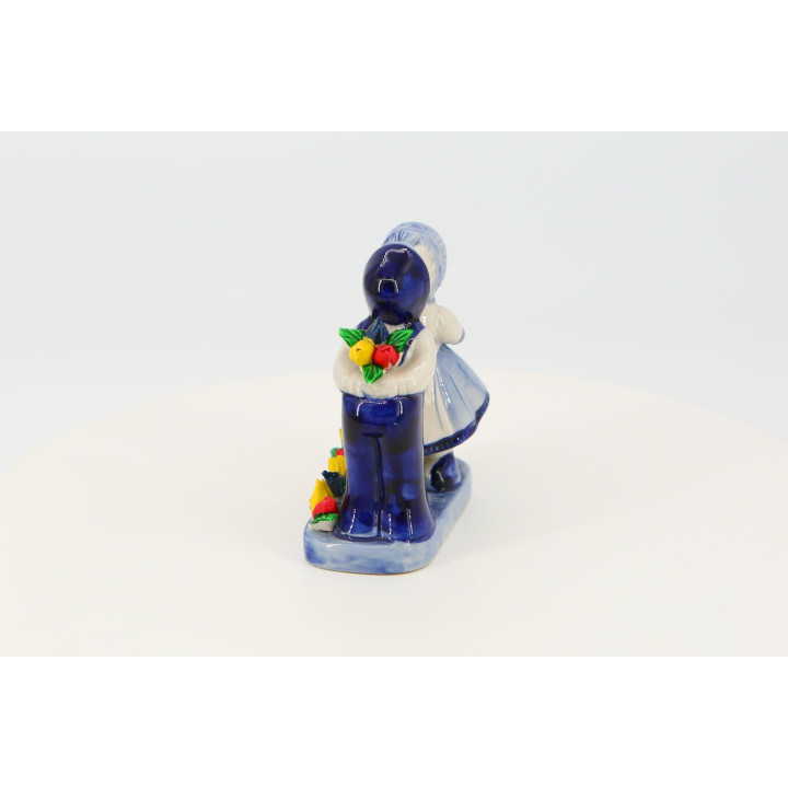 Figurine Baiser Hollandais Céramique Bleu de Delft 1980