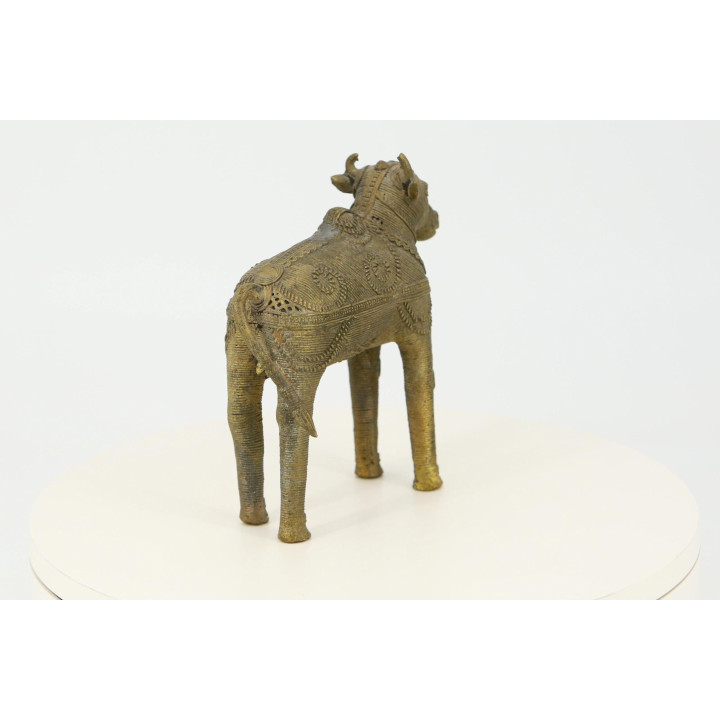 Escultura Nandi Bronze Vintage - Arte Dhokra