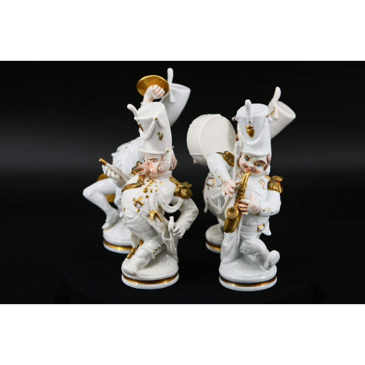 Set of 4 P.A.E.S.A. Spanish Porcelain Military Band Figurines