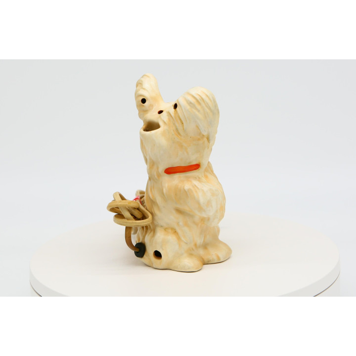 Vintage 90s Ceramic Dog Perfume Lamp - Retro Night Light