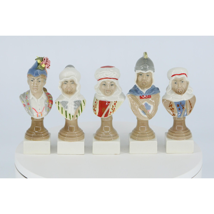 10 Bustos em Porcelana Mouros e Cristãos Alcoy - Espanha