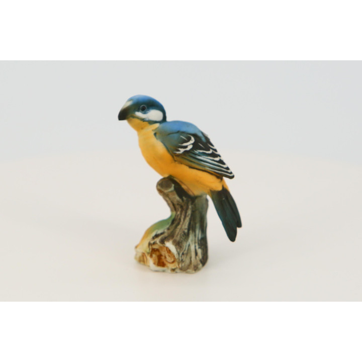 Capodimonte Porcelain Blue Tit Figurine - Italian 1970s