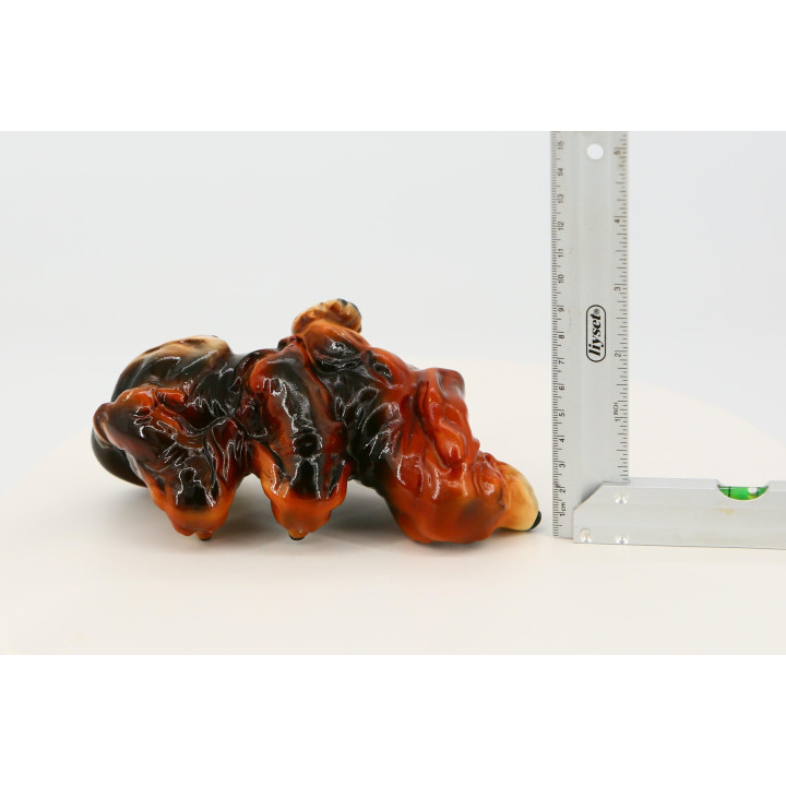 Statuina Vintage Basset Hound con Cuccioli Anni '90