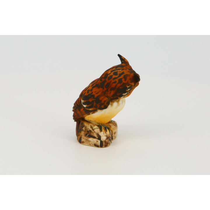 Capodimonte Porcelain Owl Miniature, Italy 1990s