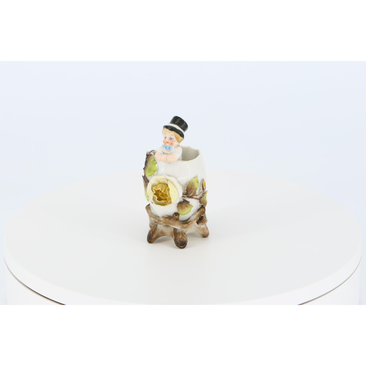 Vintage Porcelain Boy in Top Hat Figurine (1950s)