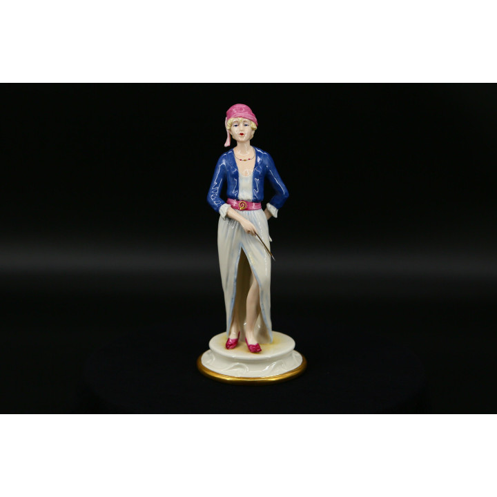 Figura Art Déco Porcelana Epoca - Mulher Anos 20