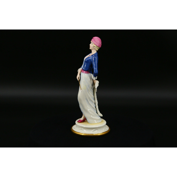 Figura Art Déco Porcelana Epoca - Mujer Años 20