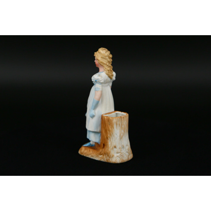 Antieke Biskwie Porseleinen Spill Holder, ca. 1900